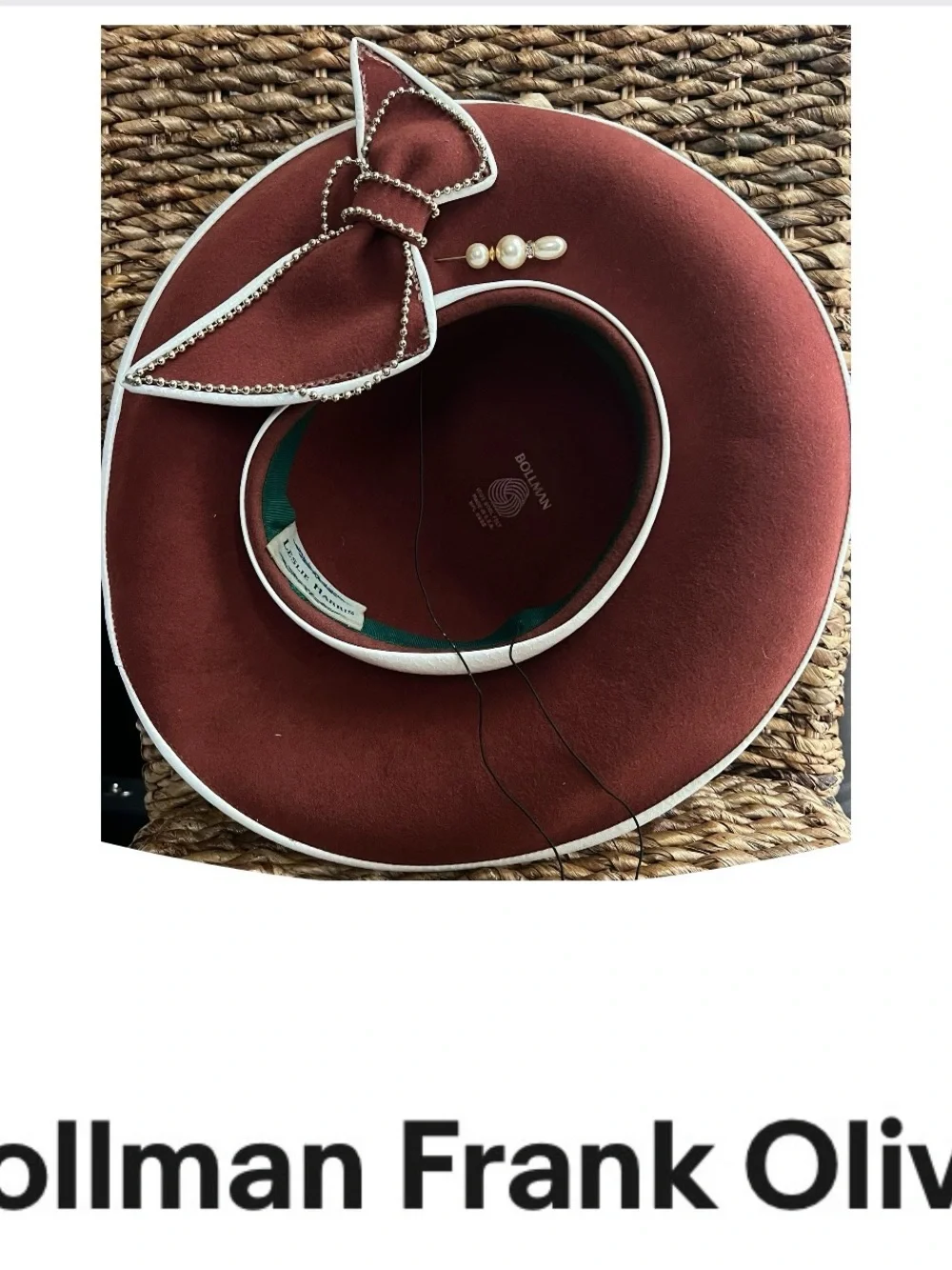 Frank Olive Excello Bollman Rust Wool Hat